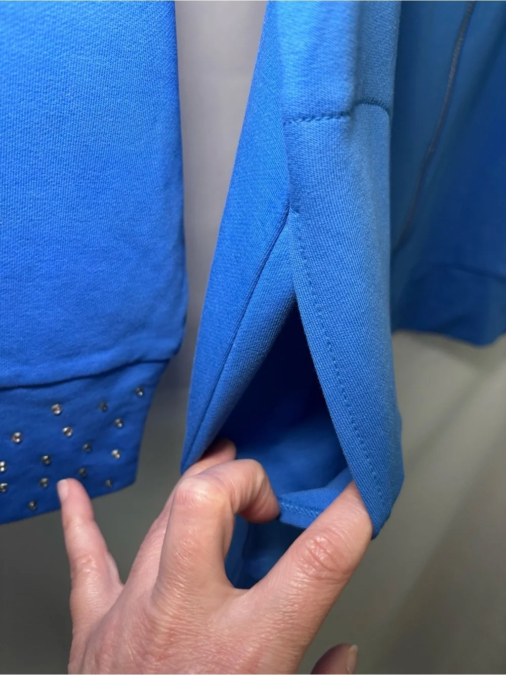 Quacker Factory by Jeanne Bice Royal Blue Full Zip Jacket w/ Rhinestone Accents